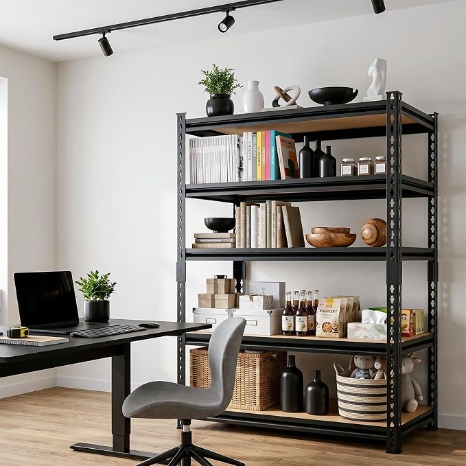3000LBS Storage Rack,5-Tier Heavy-Duty Storage Shelving,Adjustable Metal Shelves,60" Hx28 Wx12 D Shelf for Warehouse,Garage,Pantry, Kitchen,Office