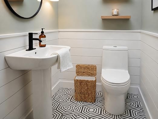 Coeusy 3 Gallon Wicker Trash Can,Small Bathroom Trash Can with Lid,Natural Water Hyacinth Wicker Waste Basket for Bedroom,Toilet,Narrow Garbage Can with Removable Liner