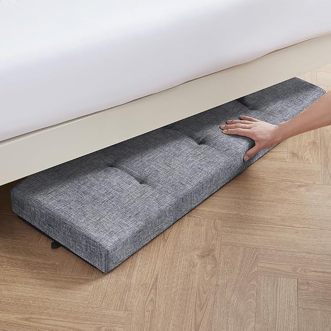 Ornavo Home 43" Large Storage Ottoman Bench with Legs, Gray | Foot Rest Stool; Ottoman with Hidden Storage; Ideal for Bedroom, Living Room, Entryway or Home Office