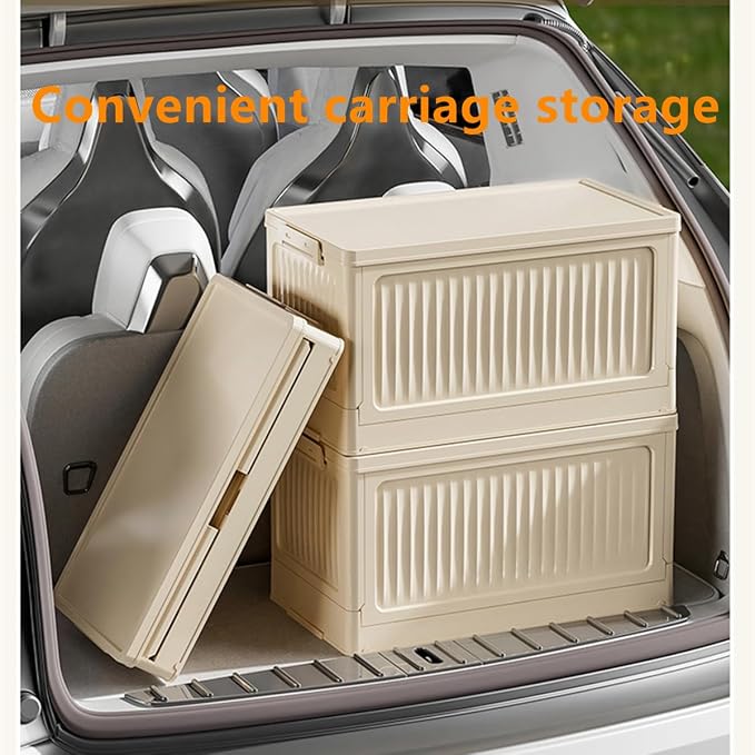 Foldable Storage Bin with Lid, 1‑Pack Beige – Collapsible Storage Box Organizer for Closet, Clothes, Toys, Books, Documents