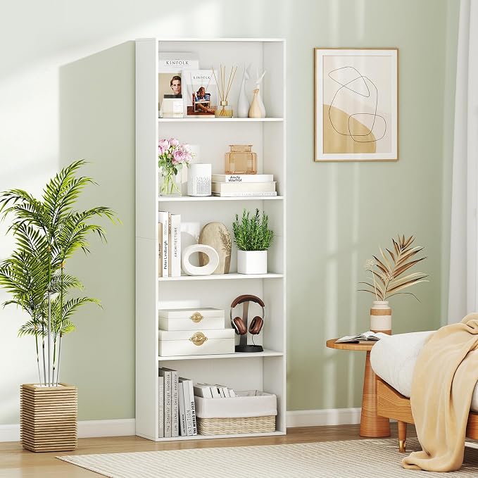 Giantex 5-Tier Bookshelf, Freestanding Bookcase with 5 Open Shelf, Modern Display Shelf, Storage Organizer for Living Room Bedroom Home Office