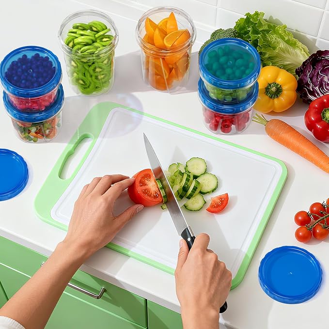 BiuLeon [12 Pack-34/24/17oz Freezer Storage Containers with 3 Different Sizes, Plastic Soup Containers with Lids, BPA-Free Food Storage Containers with Twist Top Lids, Reusable Meal Prep Containers