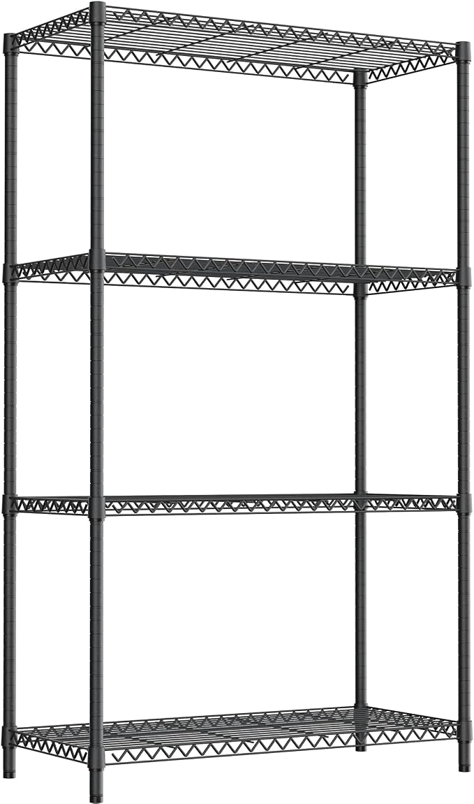 M MZG 2400LBS 35.5" W Standing Shelf Units Wire Rust-Proof Outdoor Storage Shelving 4-Tier Utility Shelving Unit for Garden Home,Kitchen,Office Dark Grey 17.7" D x 35.5" W x 59.4" H