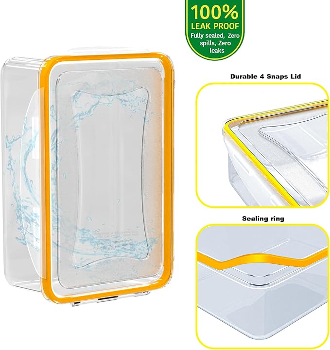 RockBerry 40 PCS Food Storage Containers with Lids (20 Boxes-20 Lids) | Airtight- Plastic Stackable Container for Pantry Kitchen Organization-Microwave Dishwasher,Freezer Safe 100% Leak Proof