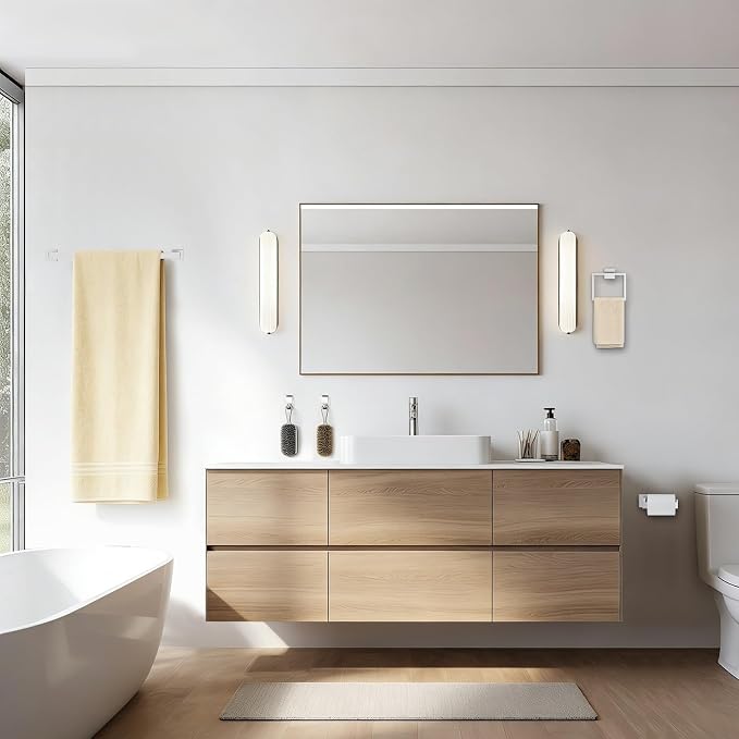 5 Pieces Towel Bar Set Brushed Nickel Bathroom Hardware Accessories Set SUS304 Stainless Steel Towel Holder Set for Bathroom 23.6 Inch Towel Bar,Towel Rack Wall Mounted
