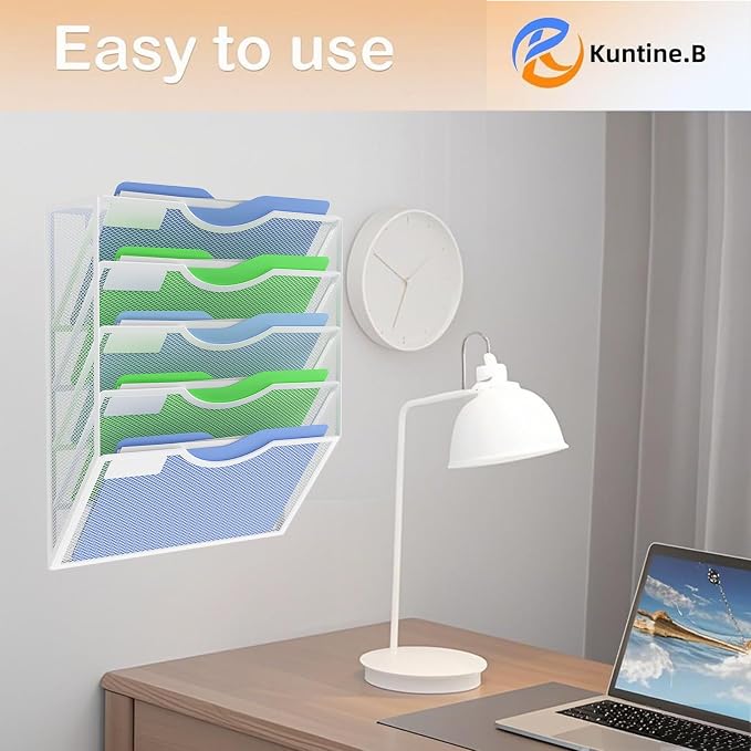Kuntine.B Wall File Organizer Office Hanging Magazine Holder Wall File Organizer for Office Home