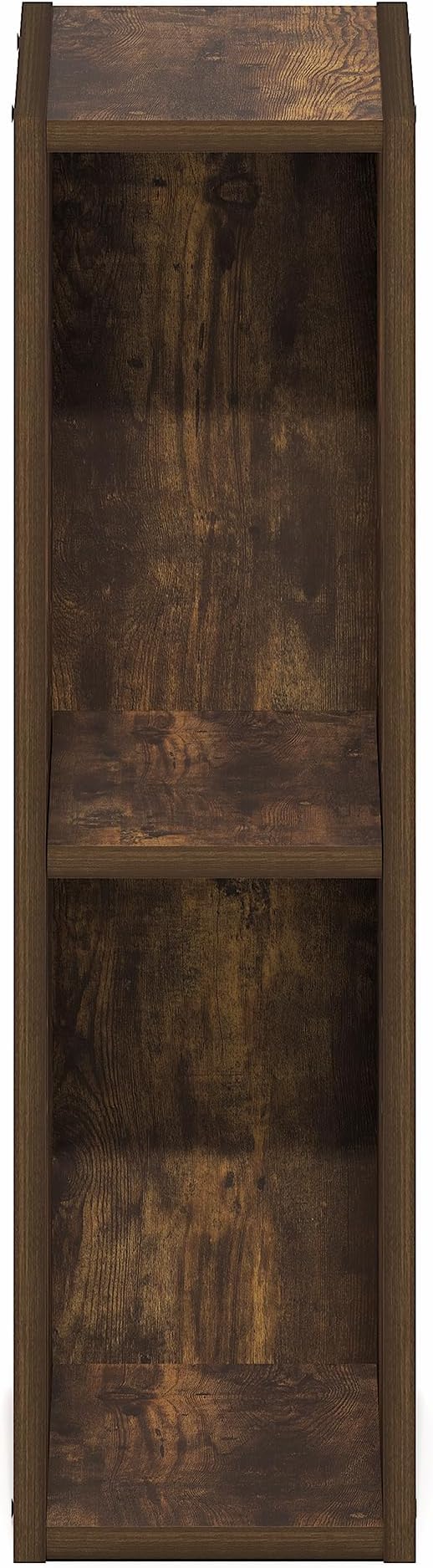 Furinno Fulda Book Shelf, 2-Tier Narrow Bookshelf, Bookcase with 6-in Width Storage Shelf, 9.3 x 5.9 x 21.2, for Living Room, Bedroom, Home Office, Amber Pine