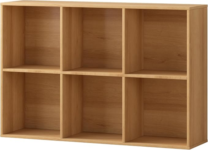 6 Cube Storage Organizer, Wooden Cube Shelves with Closed Back Panel, Reversible Bookcase, Cubes Closet Organizer for Home, Living Room, Kids Room, Office, Bedroom, Study, Hallway