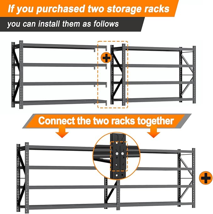 Garage Shelving 70.87" Wide Heavy Duty Storage Shelves Units | and Storage,Metal Shelving Adjustable Shelves,Steel Garage Storage Rack,Industrial Utility Shelf Organization