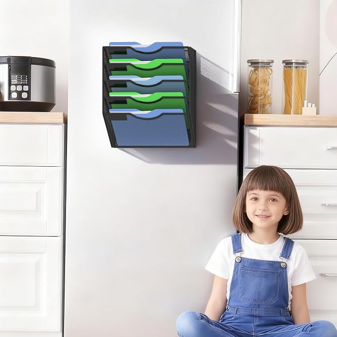 Kuntine.B Wall File Organizer Office Hanging Magazine Holder Wall File Organizer for Office Home