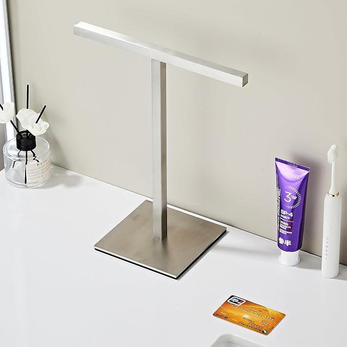 Bathroom Hand Towel Holder Stand,T-Shape Hand Towel Holder Stand SUS304 Stainless Steel for Bathroom,Kitchen or Vanity Countertop