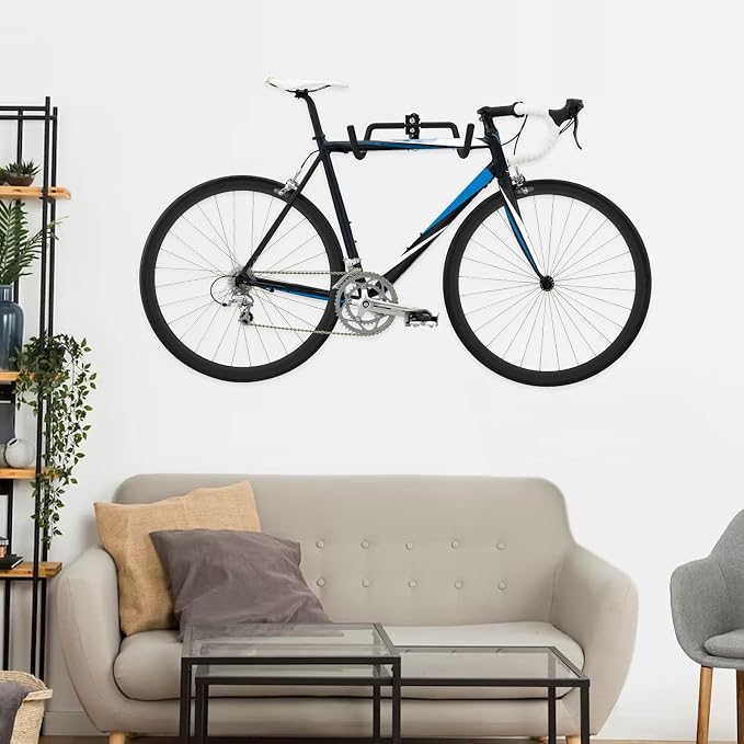 Bike Wall Mount Hanger, Garage Bike Rack for Indoor Bicycle Storage in Garage Home, Horizontal Bike Holder for Road Bikes, Mountain Bikes, Hybrid Bikes