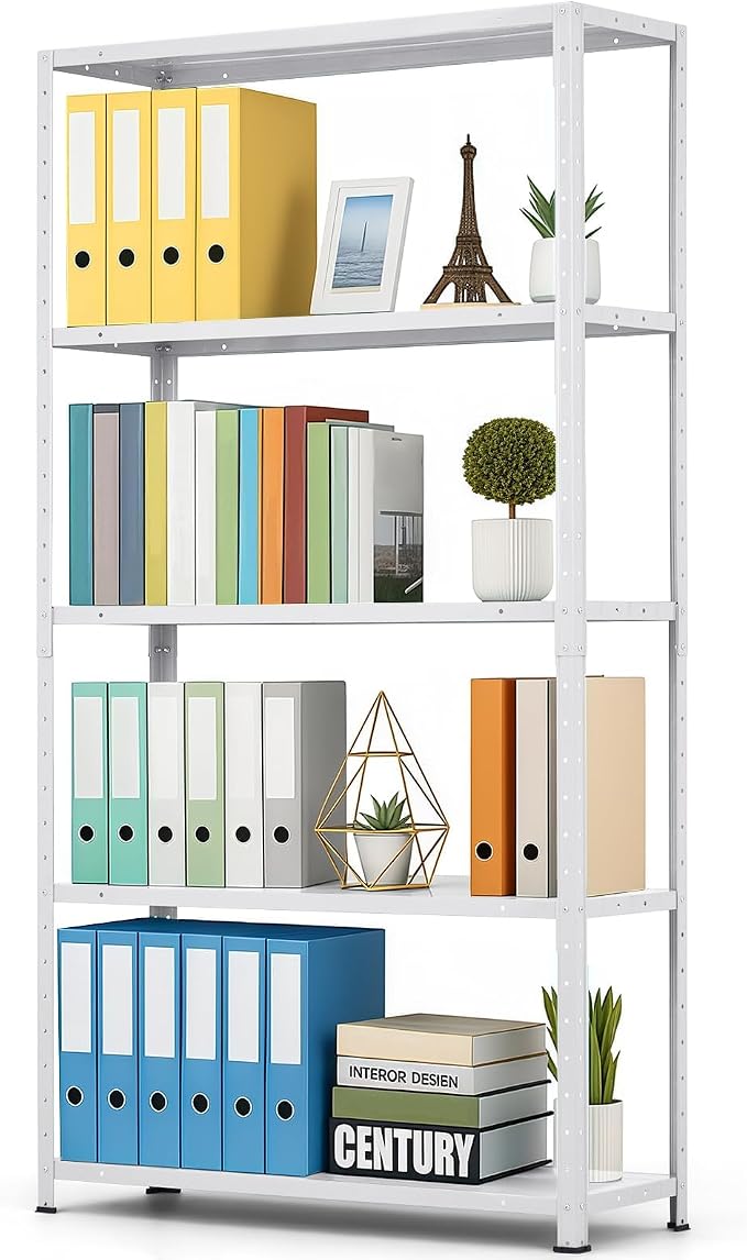 Storage Shelves, Heavy Duty Garage Storage Shelves 5-Tier Metal Shelving Unit for Kitchen Pantry Basement Bathroom Laundry, Adjustable Shelving, 2500 LBS Capacity, 35.4" L x 12" W x 68" H