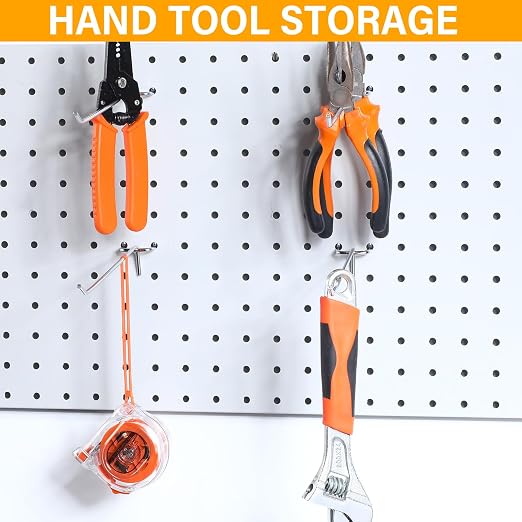100 Pcs Peg Board Shelving Hooks Stainless Steel Hanging Board Pegs Wall Display Hooks Bulk for 1/8 1/4 Garage Storage Organizer Accessories (8 Inch,Silver)