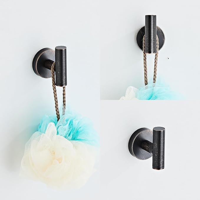Oil Rubbed Bronze Bathroom Hardware Set 5 Piece with Towel Racks for Bathroom, SUS304 Stainless Steel Bath Towel Bar Set, 24 Inch Wall Mounted Accessories Kit