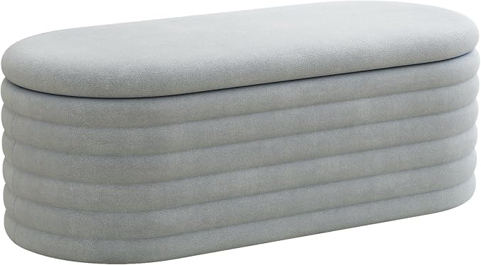 Storage Ottoman Bench 40 inch Upholstered Chenille Fabric Storage Bench for Bedroom End of Bed Stool Aesthetic Large Storag Ottoman for Living Room Entryway,Light Grey
