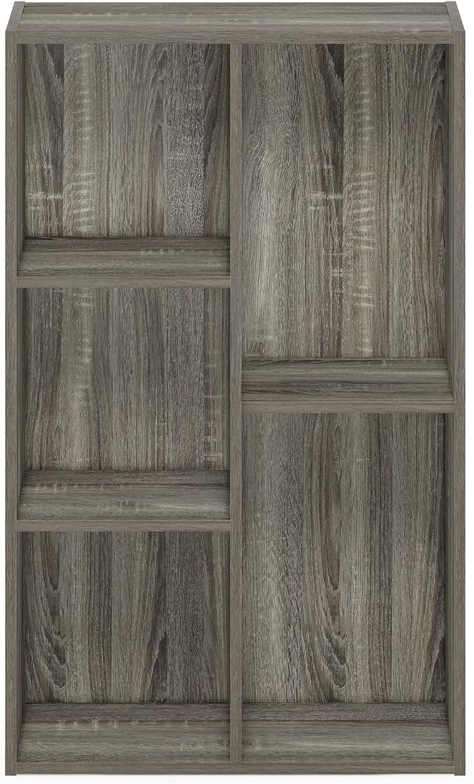 Furinno Luder 5-Cube No Tool Assembly Open Shelf, French Oak