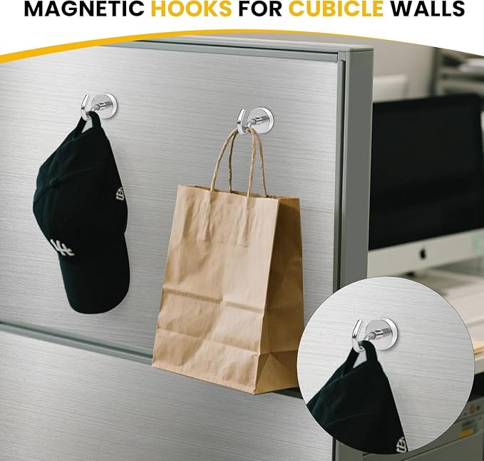 DIYMAG Magnetic Hooks 12pcs 50lbs Cruise Essentials 2026 Magnet Hook | Neodymium Heavy Duty Strong Magnets Hanging Ship Cabins Refrigerator Fridge Classroom Beach Vacation Kitchen Grills Home Tool