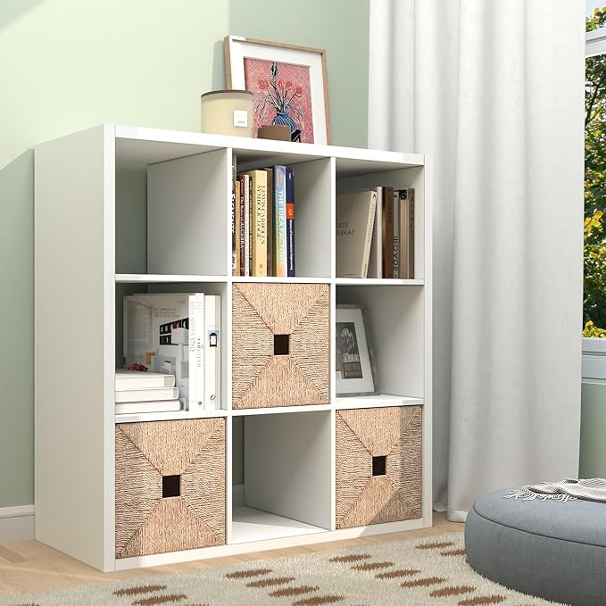 9 Cube Storage Organizer Shelf, White, 11 inch | 2026 Wooden Thick Frame, Anti-Tipping Kits, Reversible Open Back Bookcase, Horizontal and Vertical Dual-use