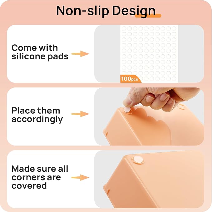 Vtopmart 25 Pack Plastic Drawer Organizers with Non-slip Rubber Pads | 4-Size Versatile Makeup Organizer, Storage Containers Small Bins for Makeup, Jewelries, Bedroom, Kitchen Utensils and Office