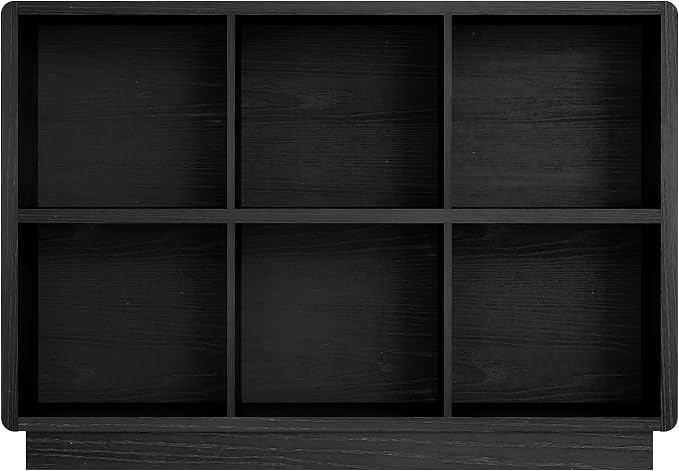 ChooChoo 6 Cube Storage Organizer, Wooden Bookcase with Storage | Cube Storage Bookshelf for Bedroom and Home Office, Black