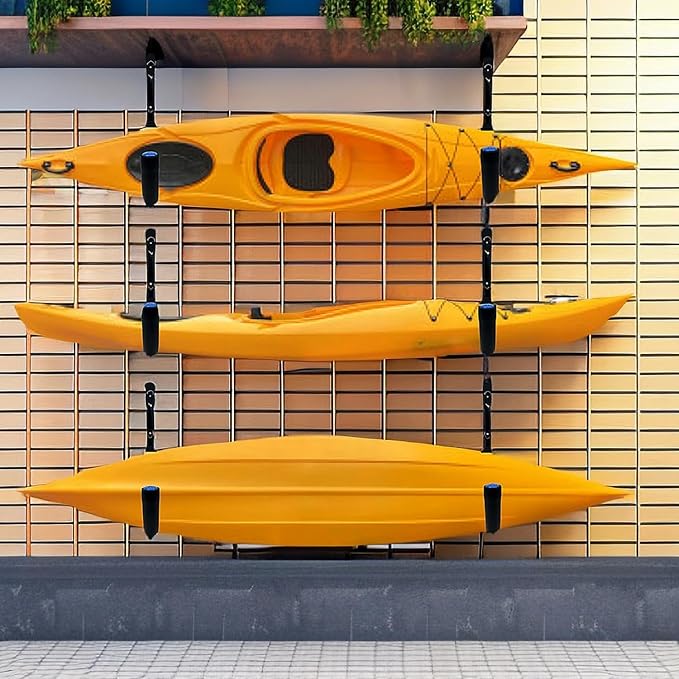 Kayak Storage Hooks, 15Inch Heavy Duty Garage Wall Mount Rack, Garage Storage Hangers for Canoe, Surfboard, Snowboard (19G-15Inch, 4pack)
