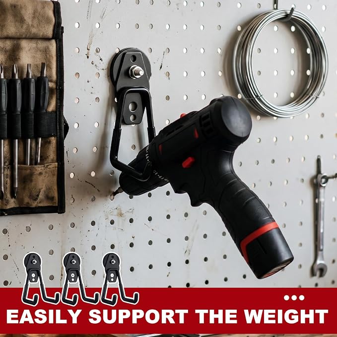 Landhoow 38 Pcs Large Magnetic Hooks Heavy Duty Garage Magnet Hooks Strong Storage Utility Magnetic Hangers with Anti Slip Rubber Coating for Indoor and Outdoor Hanging (Black)