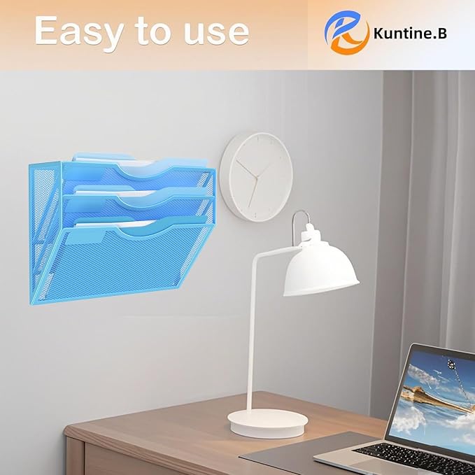 Kuntine.B Wall File Organizer Office Hanging Magazine Holder Wall File Organizer for Office Home