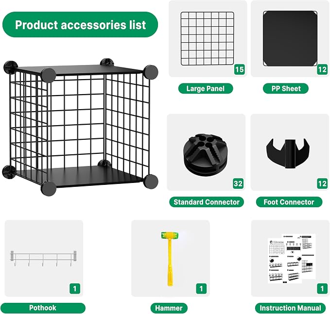 Wire Cube Storage Organizer, 6 Cubes Converted into 7 Cubes, Sturdy Metal Grids Storage Shelf Closet Shelving Units and Storage, Shelves for Bedroom LIvingroom Office