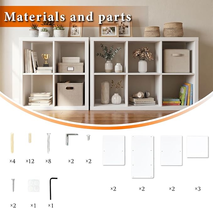 WannabeMyself【2026 Wooden Thick Frame】 6 Cube Storage Organizer with Anti-Tipping Kits, Reversible Open Back Book Shelf,Bookcase for Living Room,Bedroom,Entrance Hall,Office,11.6×36.3×24.6,White