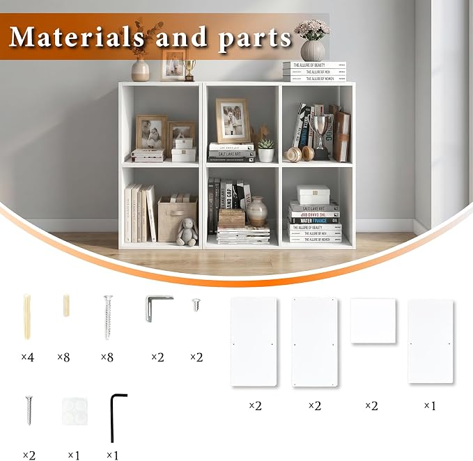 WannabeMyself【Sturdy Build&Easy Assembly】 4 Cube Storage Organizer with Anti-Tipping Kits,Reversible Open Back Book Shelf, Bookcase for Living Room,Bedroom,Entrance Hall,Office,24.1×11.4×24.1,White