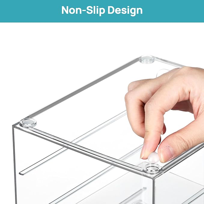 Vtopmart Acrylic Desk Organizer with 8 Drawers for Office, Makeup, Crafts | Clear Storage Drawers for Office Supplies, Desktop Organization for Makeup, Jewelry, Art Crafts, Bead, Pen, Stationary