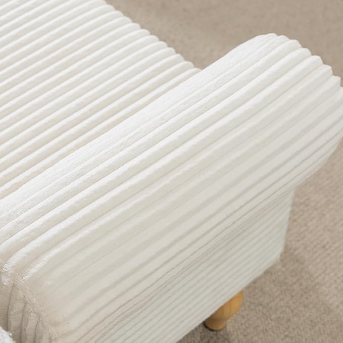 55" Bench for End of Bed Storage Benches, Queen End of Bed Bench Corduroy Upholstered Storage Ottoman Window Bench with Storage, for Bedroom, Entryway, Closet, White