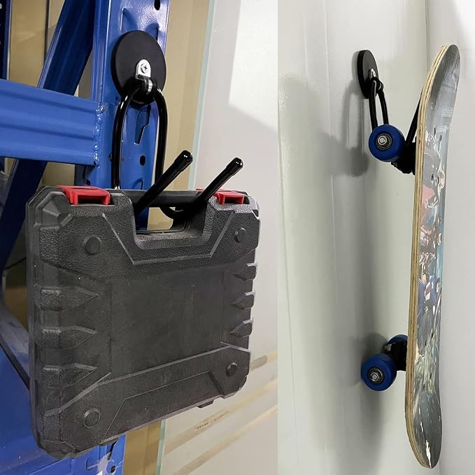 4 Pack Strong Garage Magnetic Hooks, Power Tool Organizer Rack, Heavy Duty Storage Utility Magnet Hooks for Power Drill,Garden Tools, Hose,Pegboard,Garage, Workshop for Indoor & Outdoor Hanging