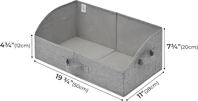 GRANNY SAYS Trapezoid Closet Storage Bins, Large, Dark Gray, 3-Pack | Shelf Storage Baskets, Clothes Storage Bin, Closet Organizer and Storage Bins, Clothing Bins for Closet Shelves