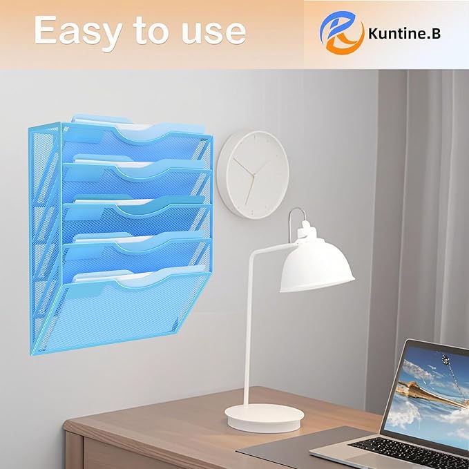 Kuntine.B Wall File Organizer Office Hanging Magazine Holder Wall File Organizer for Office Home