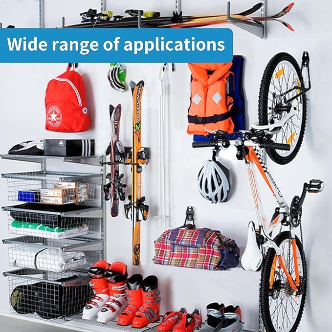 GeeWatom Garage Storage Utility Hooks,Garage Garden Tool Organizer,Steel Wall Mount Hooks, Large Garden U Hooks (2 Pack)