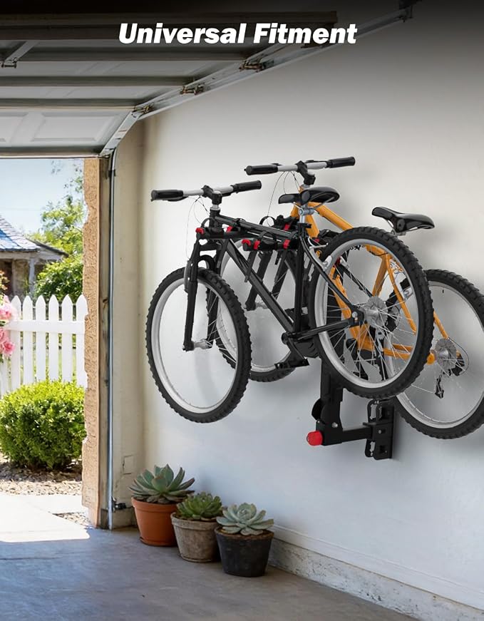 JOYTUTUS Hitch Wall Mount, Adjustable 1.25"/2" Receiver, 300LBS Load Capacity, Garage Storage Organizer for Bike Rack Hitch, Cargo Rack & Hitch Ski Rack