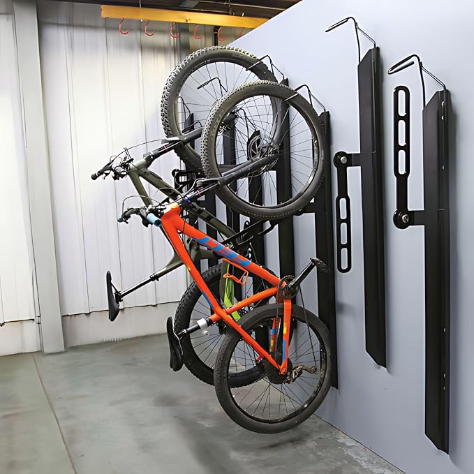 Saris Bike Trac Industrial Strength Vertical Bike Rack, Space Saving Bike Storage, Wheel Track, Full Length Tray, Perfect for Garage, Bike Hanger