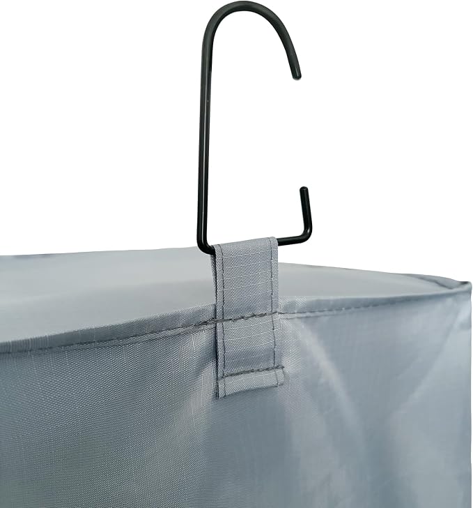 3 Shelf Hanging Closet Organizer Front Lip Design, Wider and Foldable Hanging Closet Wardrobe Storage Shelves with 4 Side Pockes, Clothes Handbag Shoes Accessories Storage, Gray