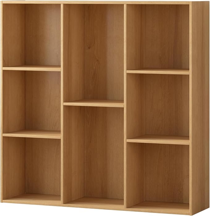 8 Cube Storage Organizer, Wooden Cube Shelves with Closed Back Panel, Reversible Bookcase, Cubes Closet Organizer for Home, Living Room, Kids Room, Office, Bedroom, Study, Hallway