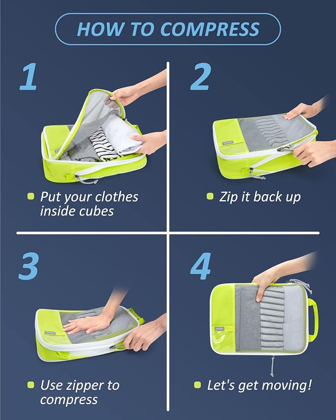 BAGSMART Compression Packing Cubes for Travel Essentials | 14 Set /6 Set /4 Set/2 Set, Lightweight, Durable