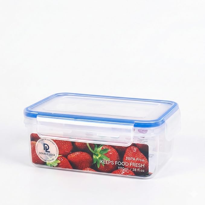 Tribello 38 oz Airtight Food Storage Containers with SnapTight Lids – Clear, Stackable, BPA-Free Meal Prep Containers for Kitchen, Freezer & Pantry Storage