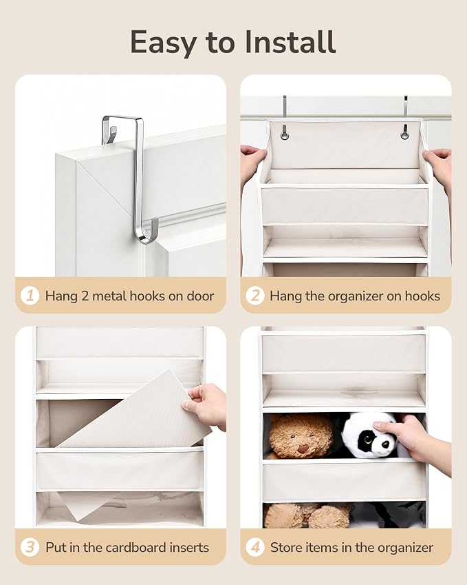 ULG 2 Pack 5-tier Over the Door Organizer Beige