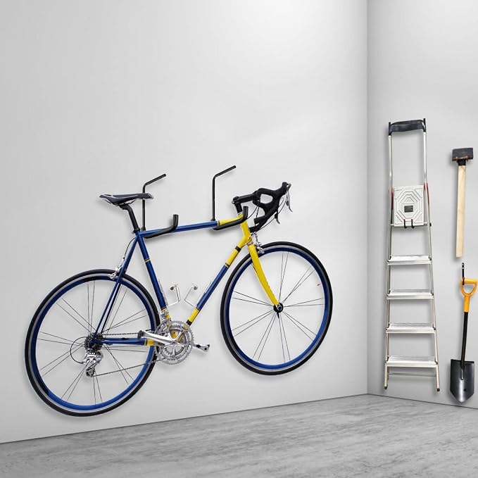 Heavy Duty Garage Storage Hooks, Overhead Garage Storage Rack, 4 Pack Wall Mounted Ladder Hook, Utility Ceiling Hangers & Organizer for Wood,Tools, Bicycle (10 x 14 Inch)