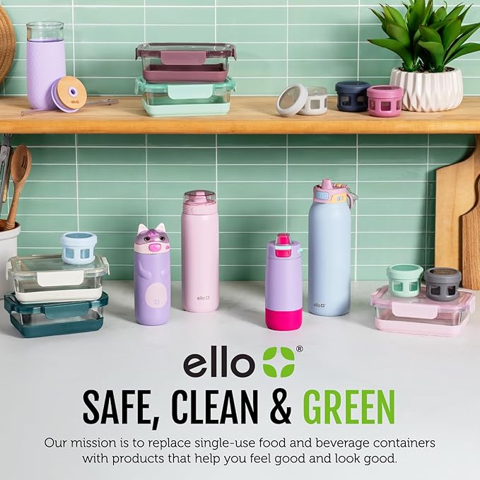 Ello 3.7 Cup Plastic Meal Prep Containers, 10 Pc, 5 Pack, Melon | Set of 5 leakproof BPA-free plastic meal prep containers. Microwave & dishwasher safe. Ideal for food storage & leftovers