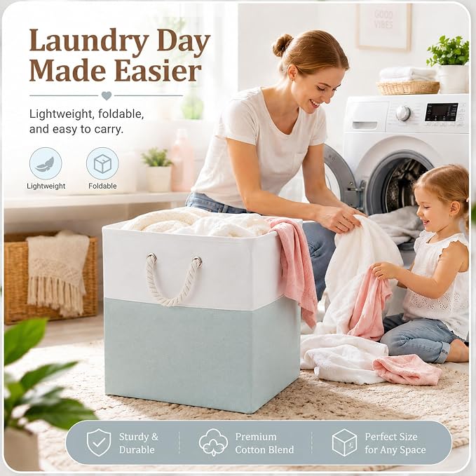 Geiserailie 6 Pcs 13 x 13 Inch Cube Storage Bins Fabric Storage Organizer Bins Foldable Cube Baskets with Sturdy Carry Handles Wicker Baskets for Home(Green, Color Block)