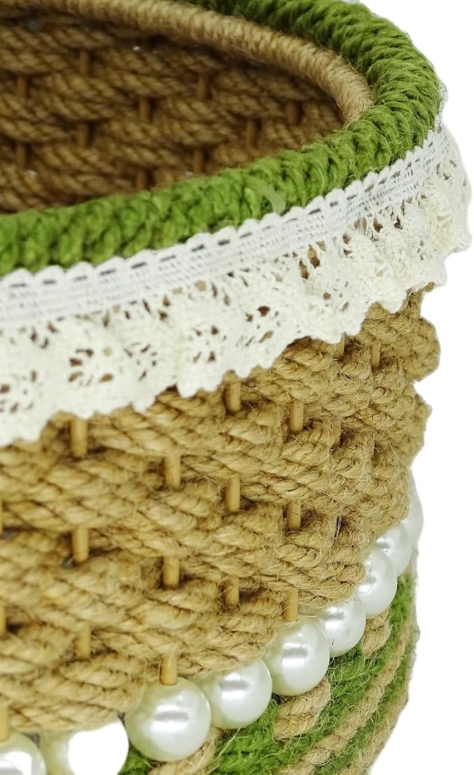 Zenpeace Wicker Small Basket, Suitable For Hand-Woven Basket with Handle In Bedrooms, Kitchens, Bathrooms and Living Rooms, for Organizing and Decorating Projects, Storage Various Items and Keys