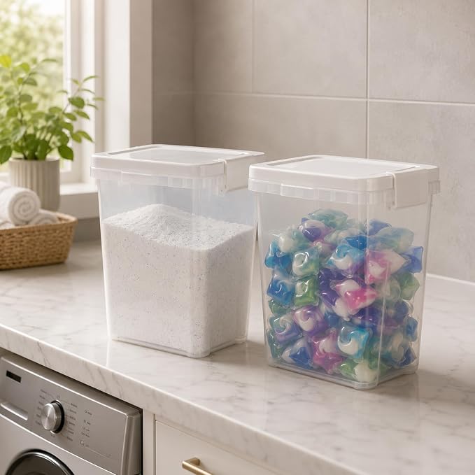 Rice Storage Container 10-15 Lbs, Airtight Flour Dry Food Bin with Scoop | Tight-Lock, Food-Grade Plastic Food Storage Container Dispenser for Cereal, Sugar, Kitchen, Pantry Organizers and Storage