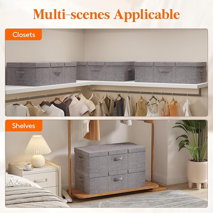 Lifewit 80L Under Bed Storage Containers, 9.8 Inch Tall Underbed Clothes Storage Organizer Bin with Sturdy Sidewalls, Bottom, 3 Lids, Deep Storage Drawer for Clothes, Shoes, Blankets, Pillows 3 Pack